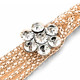 48" Diamante Mesh Belt with Flower Charms Chain Waist Belt for Women Fashion Accessory - Gold Silver